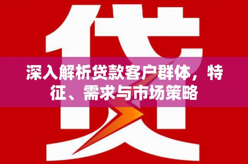 天台深入解析贷款客户群体，特征、需求与市场策略