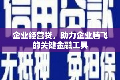 天台企业经营贷，助力企业腾飞的关键金融工具