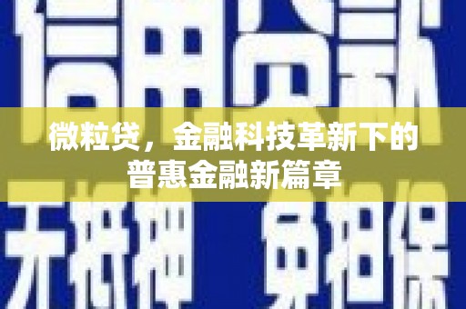 天台微粒贷，金融科技革新下的普惠金融新篇章