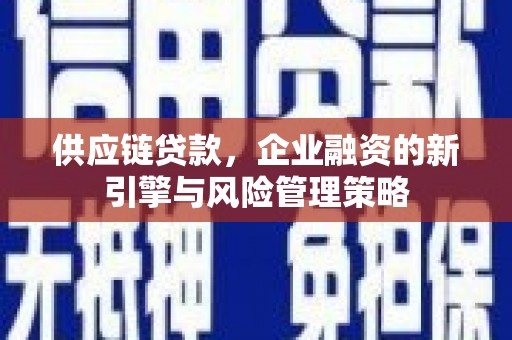 天台供应链贷款，企业融资的新引擎与风险管理策略