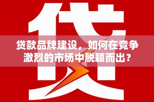 天台贷款品牌建设，如何在竞争激烈的市场中脱颖而出？